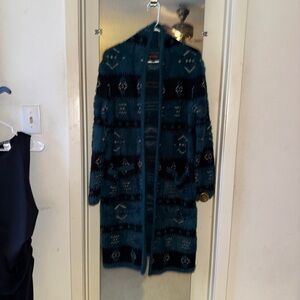 Shyanne Teal and Black Knit Cardigan